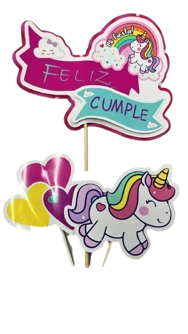 Adorno pinche set unicornio 3D x3