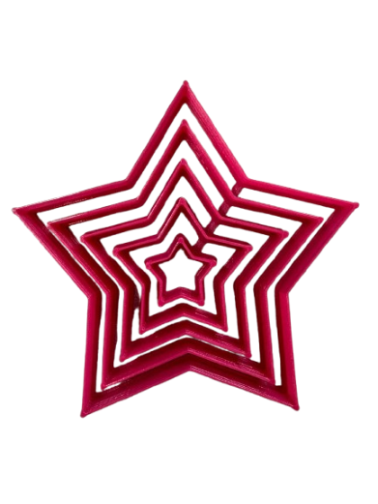 Cortante marcador plastico 3d estrellas x5