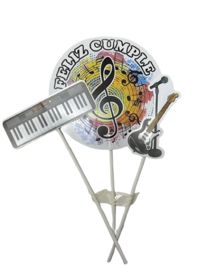 Pinche adorno set feliz cumple nota musical x3