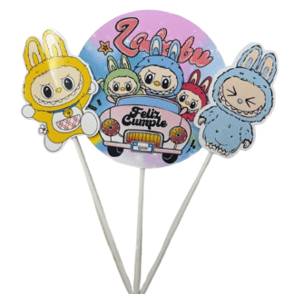 Pinche adorno set feliz cumple labubu x3