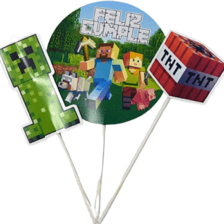 Pinche adorno set feliz cumple minecraft x3