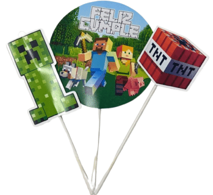 Pinche adorno set feliz cumple minecraft x3