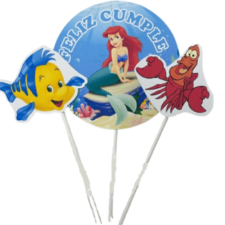 Pinche adorno set feliz cumple la sirenita x3