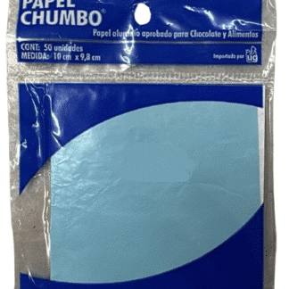 Papel aluminio para bombon liso(chumbo) 10x10cm x50