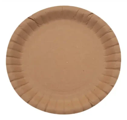 Plato redondo polipapel kraft 18cm x8