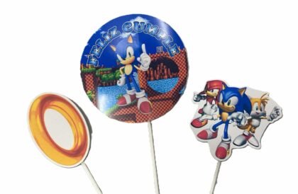 Pinche adorno set feliz cumple sonic x3