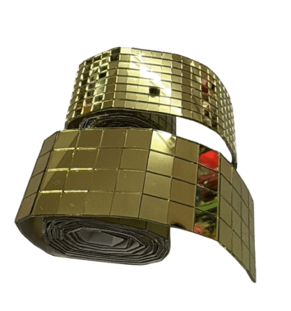Rollo cinta vidrio autoadhesivo Dorado x1mtr