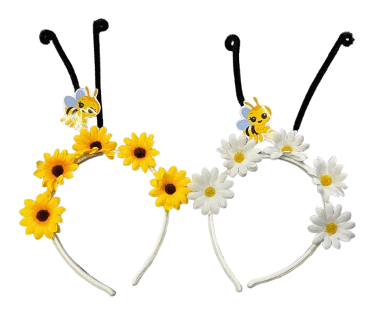 Vincha Abejita con flores margarita x1