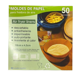 Molde papel para freidora de aire 18cmx4.5cm x50