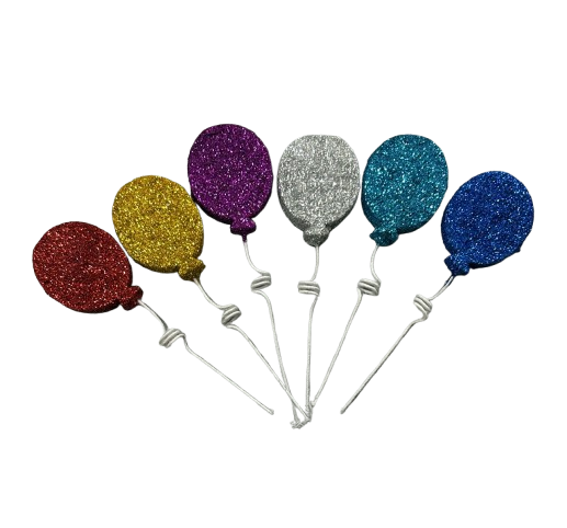 Pinche resorte con brillo globitos multicolor destellos x6