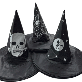 Gorro bruja negro estampado x1