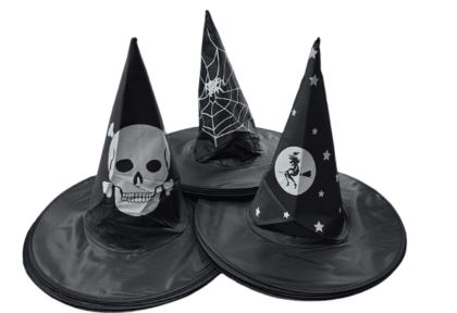 Gorro bruja negro estampado x1