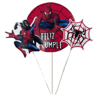 Pinche adorno set feliz cumple hombre araña x3