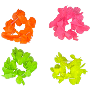 Pulsera hawaiana tela con flores Liso x1