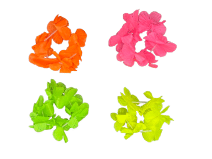 Pulsera hawaiana tela con flores Liso x1