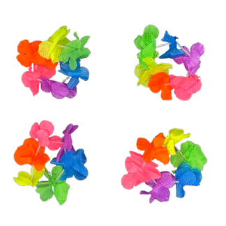 Pulsera hawaiana tela con flores multicolor x1