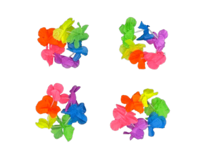 Pulsera hawaiana tela con flores multicolor x1