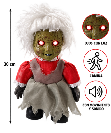 Animatronic Muñeca anciana diabolica sonido/luz y movimiento x1