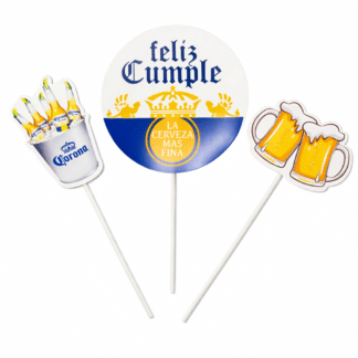 Pinche adorno set feliz cumple Cervezas Corona x3
