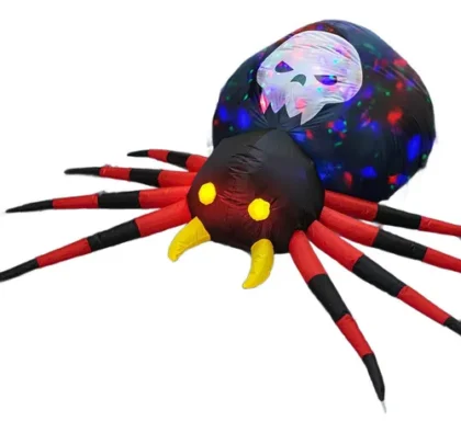Muñeco Inflable araña calavera con luz 1.5mts x1