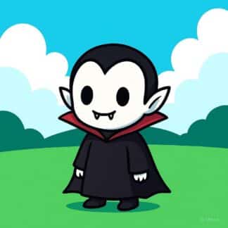 Capa Negra cuello Rojo de tela x1