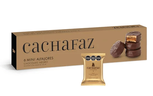 Alfajor mini chocolate negro cachafaz x6