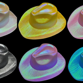 Gorro Cowboy / Vaquero fieltro tornasol iridiscentes x1