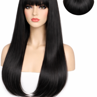 Peluca lacia larga negra r.r. x1