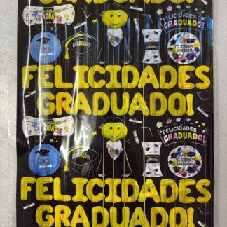 Cortina metalizada felicidades graduado x1