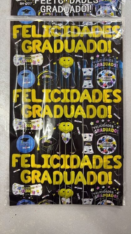 Cortina metalizada felicidades graduado x1