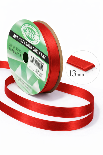 Cinta raso nº3 Rojo x10mts