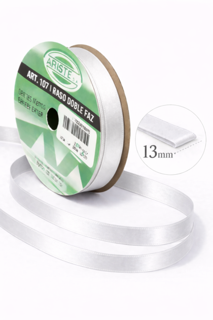 Cinta raso nº3 Blanco x10mts
