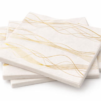 Servilleta con stamping lineas doradas x12