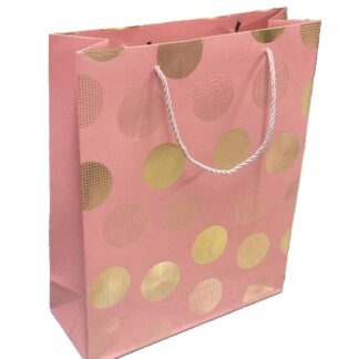 Bolsa de regalo stamping circulos dorado x1