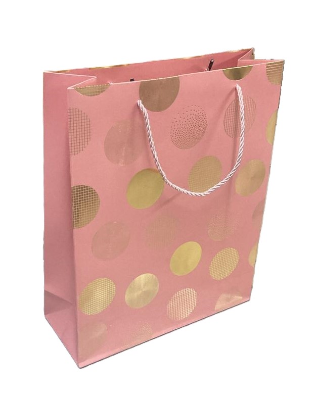 Bolsa de regalo stamping circulos dorado x1