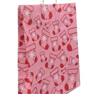 Bolsa de papel con manija para regalo navideña grande 30x41 botitas y pinos x1