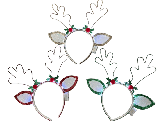 Vincha Reno Led navideña goma eva x1