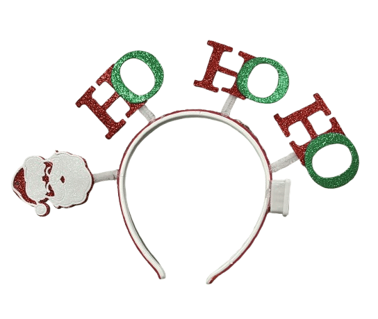 Vincha Papa noel ho ho ho Led navideña goma eva x1 - Imagen 2