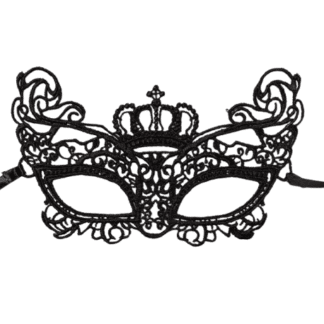 Antifaz de encaje corona negra x1