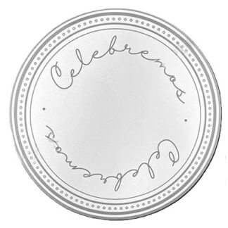 Platos de sitio Celebremos Plateado x20