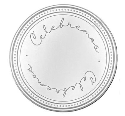 Platos de sitio Celebremos Plateado x20