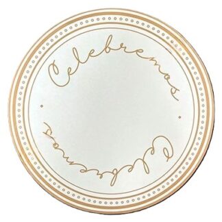 Platos de sitio Celebremos Dorado x20