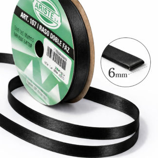 Cinta raso nº1 negro x10mts