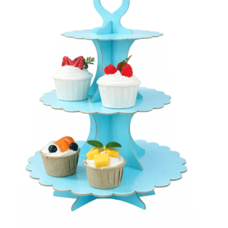 Torre porta cupcake celeste pastel x1