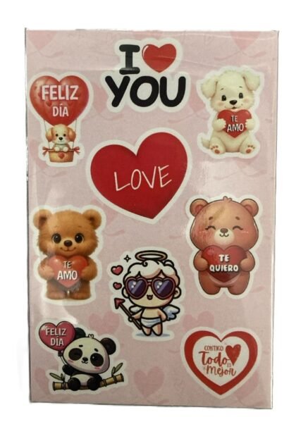 Stickers en plancha dia de los enamorados modelos surtidos planchas x1