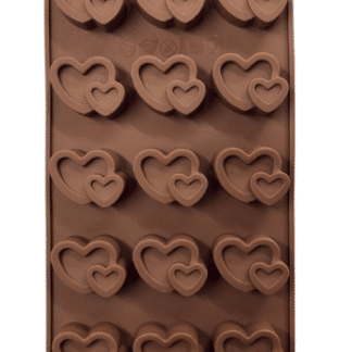 Molde silicona bombones corazones x15