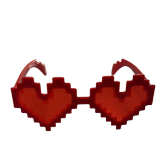 Anteojo corazon rojo pixel love x1