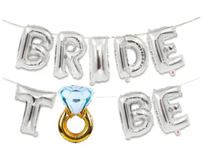 Globo frase Bride to be plateado x1