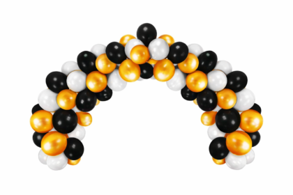 Kit guirnalda de globos globox 12" ( blanco-dorado-negro) x1