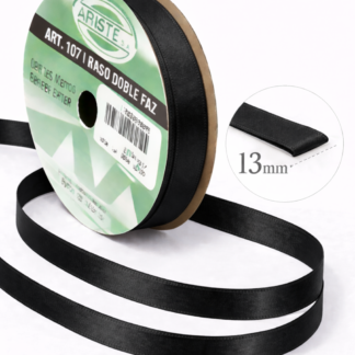 Cinta raso nº3 Negro x10mts